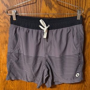 Vuori Gray and Black Athletic Shorts